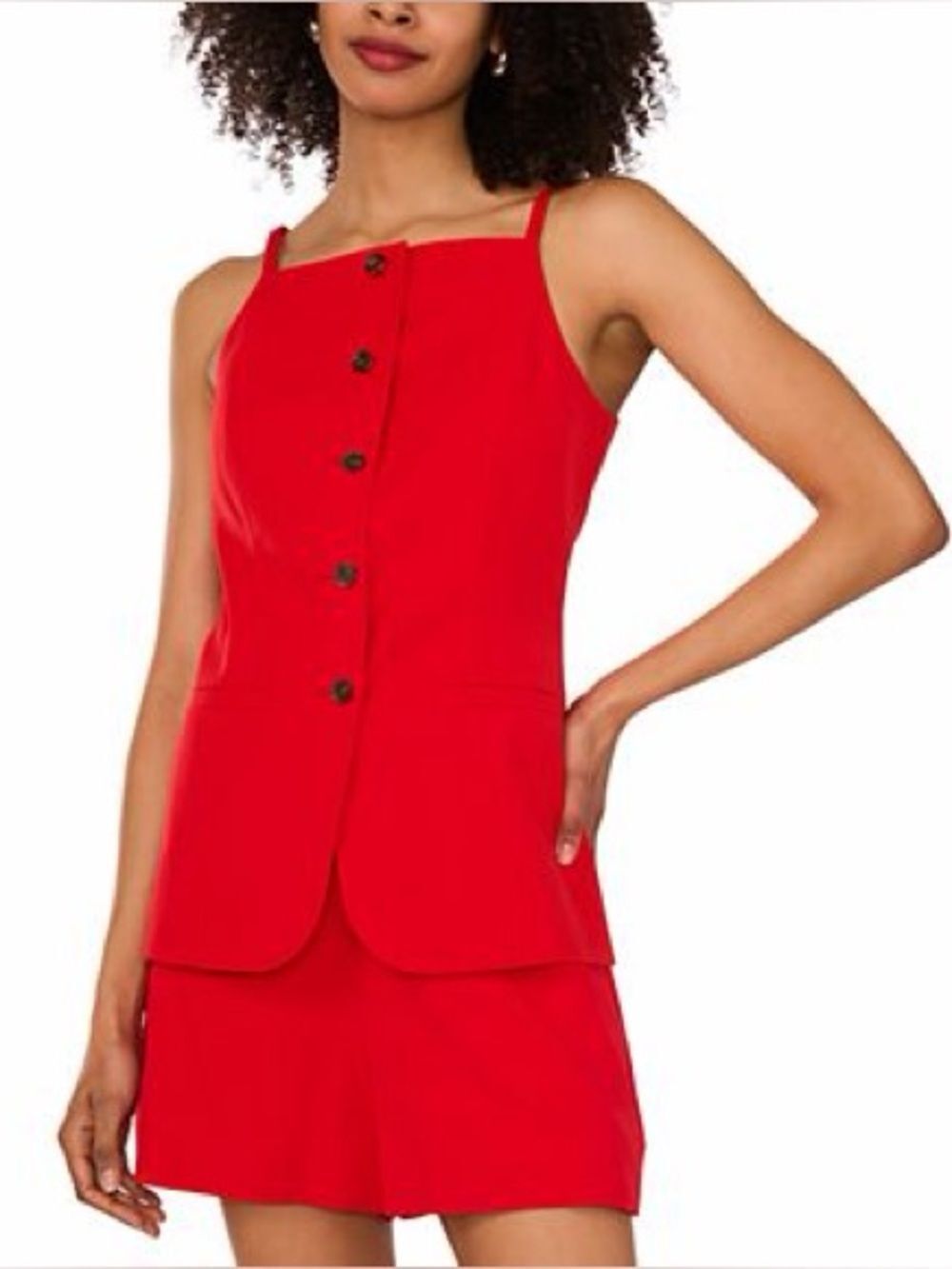 1. State Red Sleeveless Vest Sz 4
